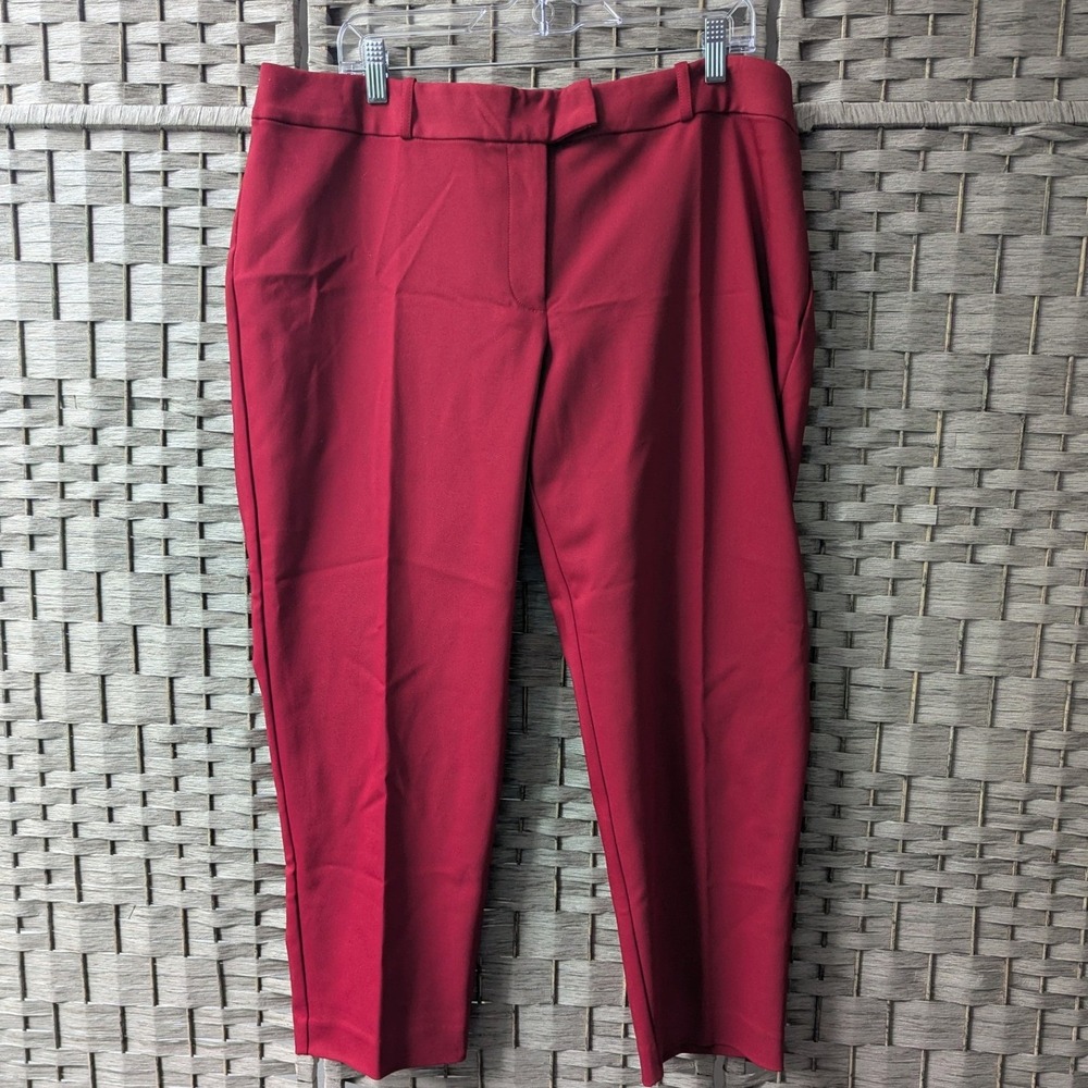 Liz Claiborne Emma Ankle Pants Paris Red Stretch Career Trousers Sz 18 NWT